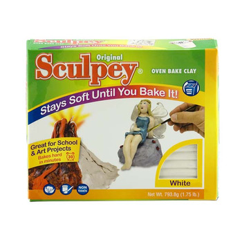 Sculpey Premo Polymer Oven-Bake Clay White Non Toxic 8 oz. bar Great for  jewelry making holiday DIY mixed media and home d cor projects. Premium  clay Great for clayers and artists.