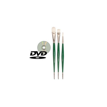Pro Swipe Oil and Acrylic Bristle Brush Set with DVD