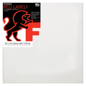 Fredrix Red Label Medium, 10" x 10" Gallery Canvas, 1-3/8" Deep