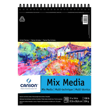 Canson Artist Series Mix Media 11"x14" Pad, 138lb 20 Sheets