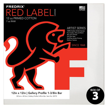 Fredrix Red Label Medium Tooth Gallery Wrap - 12" x 12" (Box of 3)