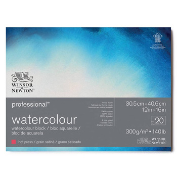 Winsor & Newton Professional Watercolor Block 140 lb Hot Press 12x16