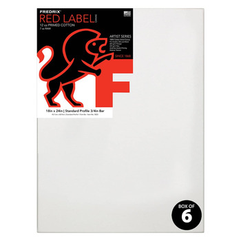 Fredrix Red Label Medium Texture Duck 3/4" Profile - 18" x 24" (Box of 6)