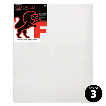 Fredrix Red Label Medium, 22" x 28" Gallery Canvas Box of 3, 1-3/8" Deep
