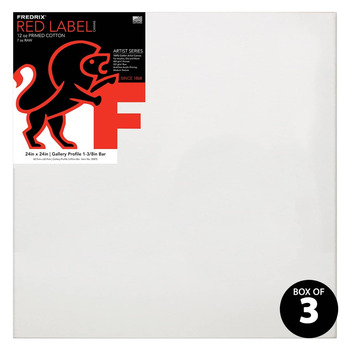 Fredrix Red Label Medium, 24" x 24" Gallery Canvas Box of 3, 1-3/8" Deep