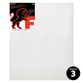 Fredrix Red Label Medium, 24" x 30" Gallery Canvas Box of 3, 1-3/8" Deep