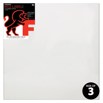 Fredrix Red Label Medium, 30" x 30" Gallery Canvas Box of 3, 1-3/8" Deep
