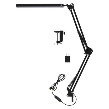 Acurit LED Swing Arm Black Dimmable Desk Lamp, 3 Color Modes