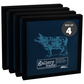Ambiance Gallery Wood Frame - 12" x 12" Black, 1-1/2" Profile (Box of 4)