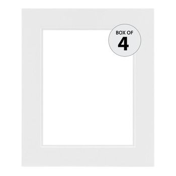 Ambiance Studio Wood Frame, White 8"x10" with Plexi Glazing (Box of 4)