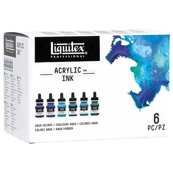 Liquitex Professional Acrylic Inks Aqua Colors Set of 6, 30ml
