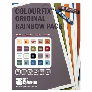 Art Spectrum Colourfix Medium Tooth Pastel Paper 19-1/2" x 27-1/2" (Pack of 20) Rainbow Colors