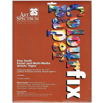 Art Spectrum Colourfix Fine Tooth Pastel Paper 9-1/2" x 12-1/2" (Pack of 10) Warm Colors
