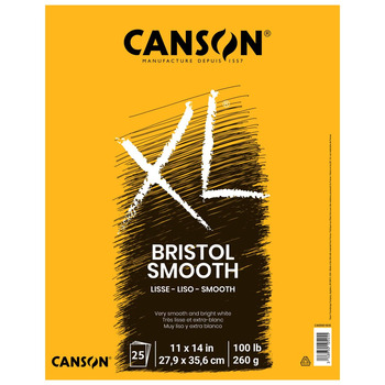 Canson XL Bristol Pad Smooth 11"x14", 25 Sheets