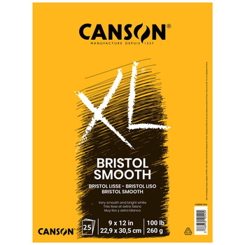 Canson XL Bristol Pad Smooth 9"x12", 25 Sheets
