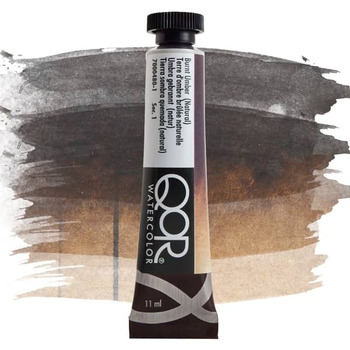 QoR Watercolor Paint - Burnt Umber Natural, 11ml Tube