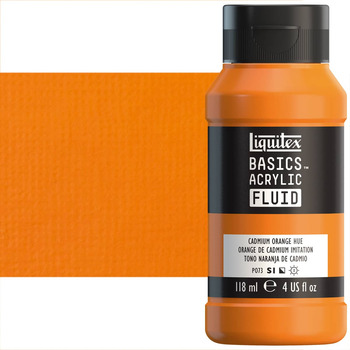 Liquitex BASICS Acrylic Fluid - Cadmium Orange Hue, 4oz Bottle