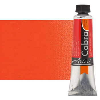 Cobra Water-Mixable Oil Color, Cadmium Red Light 40ml Tube