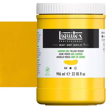 Liquitex Heavy Body Acrylic - Cadmium-Free Yellow Medium, 32oz Jar