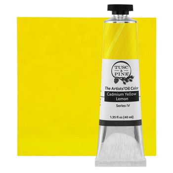 Tusc & Pine Artist Oil Color - Cadmium Yellow Lemon, 40ml Tube