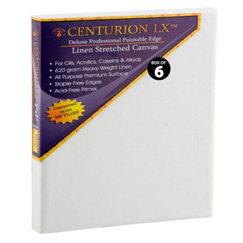 Centurion LX Acrylic Primed Linen Canvas 3/4" Deep 20"x20", Box of 6