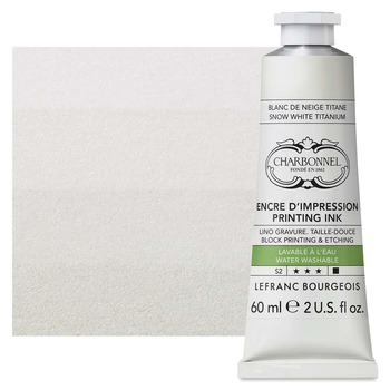 Charbonnel Aqua Wash Etching Ink - Snow White Titanium, 60ml Tube