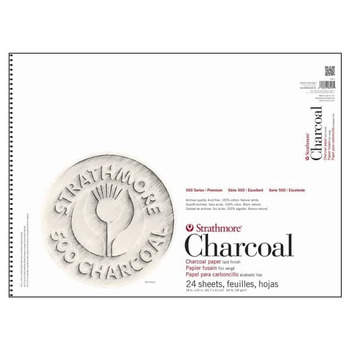 Strathmore 500 Series Premium Charcoal Pad 18"x24" White (24 Sheet Pad)