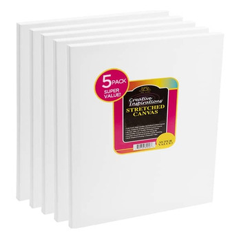 Creative Inspirations 5"x5" Stretched Canvas 5/8" Deep - Pack of 5