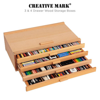 HG Art Concepts Artists Storage Chests - Premium Studio Organizer for Paint  Tubes, Brushes, Pecils, Markers, & More! - 3 Drawer & 4 Drawer 