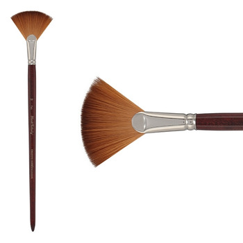 Mimik Kolinsky Synthetic Sable Long Handle Brush, Fan Size #10