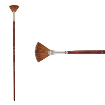 Mimik Kolinsky Synthetic Sable Long Handle Brush, Fan Size #2