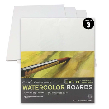 Crescent #114 Watercolor Board Cold Press 8"x10" (3-Pack)