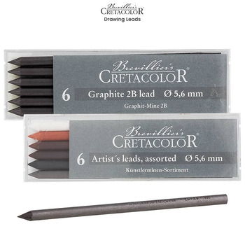 Artskills Premium Drawing Pencils, 2.5 mm, 2B/2H/6B/HB Hardness, Black, Pack of 8