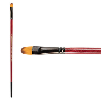 Ebony Splendor Synthetic Teijin Brush Long Handle Brush Filbert #10