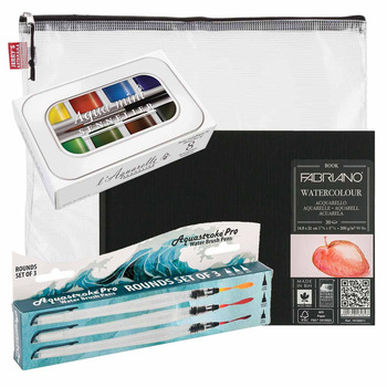 Fabriano Studio Watercolor Paper Fabriano & Sennelier Set, 6"x9" - Cold Press (25 Sheets)