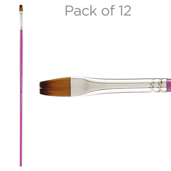 Creative Inspirations Dura-Handle, Brush Long Handle, Flat 1/4" (12 Pack)