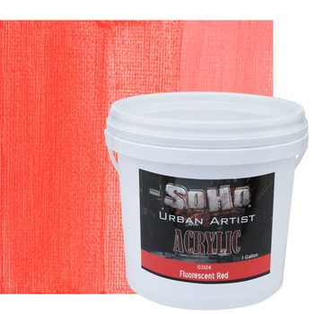 SoHo Urban Artists Heavy Body Acrylic - Fluorescent Red, 1 Gallon