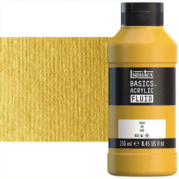 Liquitex BASICS Acrylic Fluid - Gold, 250ml Bottle