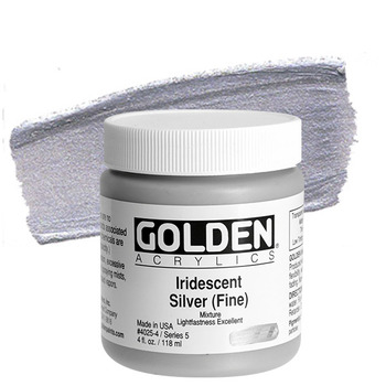 GOLDEN Heavy Body Acrylics - Iridescent Silver, 4oz Jar