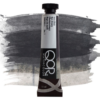 QoR Watercolor Paint - Ivory Black, 11ml Tube