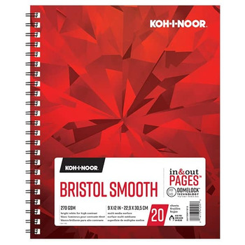 Koh-I-Noor 270G Smooth Bristol Pad 9x12in-20 Sheet Spiral In/Out