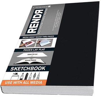 Crescent Rendr No Show Thru Lay Flat Sketchbook 3.5x5.5" (32 sheets)