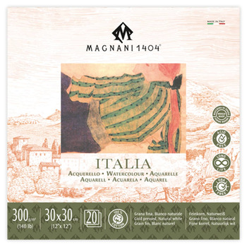 Magnani 1404 Italia Watercolor Pad 140lb Cold Press - 12" x 12" (20 Sheets)