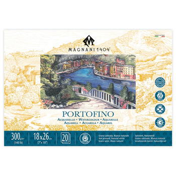Magnani 1404 Portofino Watercolor Block 140lb Hot Press - 7" x 10" (20 Sheets)