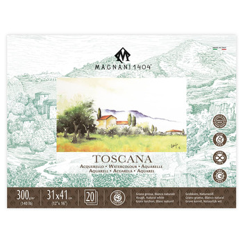 Magnani 1404 Toscana Watercolor Block 140lb Rough - 12" x 16" (20 Sheets)