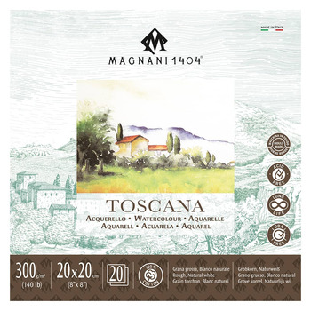 Magnani 1404 Toscana Watercolor Pad 140lb Rough - 8" x 8" (20 Sheets)