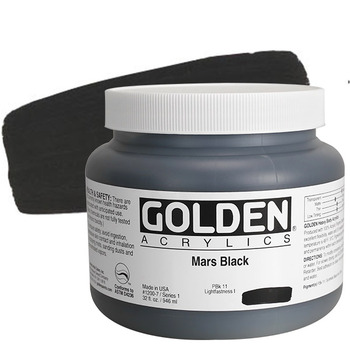 GOLDEN Heavy Body Acrylics - Mars Black, 32oz Jar