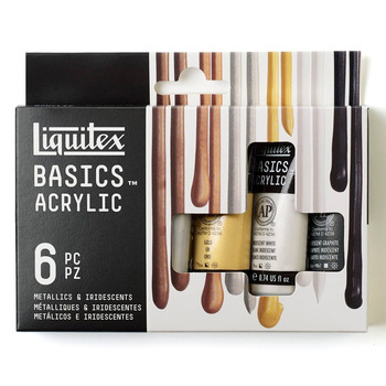 Liquitex BASICS Acrylic Metallic & Iridescent Colors Set of 6, 22ml