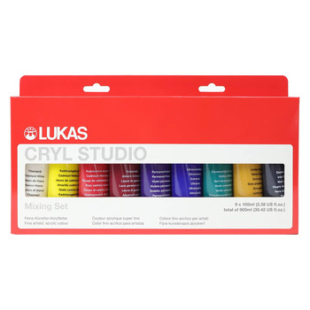LUKAS CRYL Studio Acrylics Mixing Set of 9, 100ml Tubes