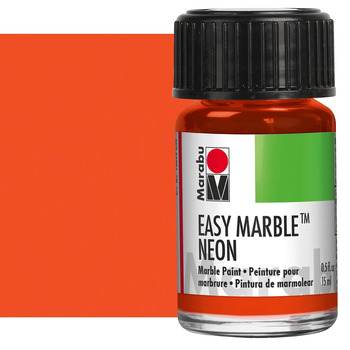 Marabu Easy Marble Neon Orange Paint, 15ml